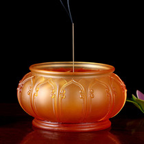 Yuantong Buddhas boutique glazed lotus incense burner Buddha Hall dedicated to incense burners for Buddha supplies