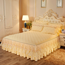 European padded bed skirt thickened skirt bed cover Single piece lace yarn 1 8m bed cover protective cover non-slip summer