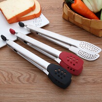 304 stainless steel food clip silicone food barbecue clip non-slip barbecue clip for fried steak with kitchen dish clip