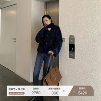 MSBEAST imported (Luna) lamb fur coat womens short new stand collar shoulder