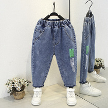 Boys' jeans autumn outfit 2022 new masculine children's pants baby Chunqiu trousers wear tide outside