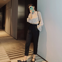 Black trousers thin pants 2021 summer New straight pipe pants suit pants womens dress pants women pants overalls women