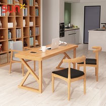 Solid wood desk long desk living room study desk rectangular desk ash wood study desk office work desk