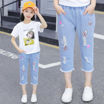 Korean girls jeans thin girls Capri pants 2021 new pants Summer Shorts