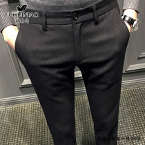 Fugui bird mens high-end casual suit pants 2021 Spring and Autumn New British small feet ankle-length pants business casual pants