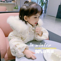 Fall in love with pretty girl girls down jacket 2020 new winter clothes baby children fox fur collar 90%white duck down