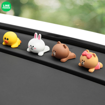 Linefriends Brown Bear Car Ornament Cartoon Center Console Decoration Car Interior Accessories Reversing Mirror Small Ornament