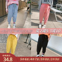 Little pudding baby baby childrens clothing 2021 new children autumn girls foreign style leisure sports pants baby Korean pants