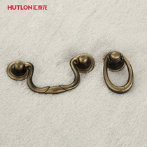 Huitylon Modern Simple Antique Copper Cabinet Door Handle Chinese Square Classical Drawer Hand DS-7994