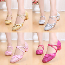 Autumn Winter Girls Latin dance shoes Children girl Princess Soft bottom Practice Dancing Shoes Young Children Beginner 2021 Baotou