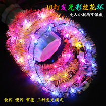 Luminous Golden Silk Flower Ring Head Decorated Led Tourist Attractions Temple Will Flash Hair and Stirrup Night Market Stall source