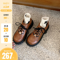 Sheii Suininne Bru Diary ~ Round head retro strap thick soles increase leisure Martin shoes