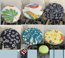 Canvas round bench cover cloth cover custom-made fabric cover bar chair cover cover