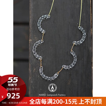 HeyJewel Japanese Niche Brands Japan HARIO Pure Handmade Lamp Work Glass Arched Water Drop Multi Pendant Necklace