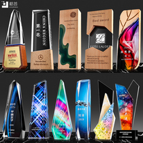 Crystal trophy custom color printing Rubiks cube authorization card creative design company excellent employee souvenir medal custom