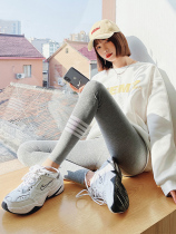 Grey Beat Bottom Pants Women Fall Outside Wearing Thin style High waist collection Hip Pants Slim Fit Slim Fit Slim Fit Slim Fit Pants