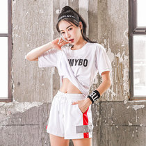 Yoga dress women short sleeve 2021 new summer loose gym Korea running quick-dry sports casual set