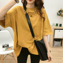 Short Sleeve T-shirt Woman 2022 Spring Summer New Korean version Loose With Lean Undershirt Casual 100 Lapped Compassionate Tide