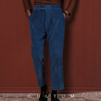 Woolen retro British corduroy pants mens loose autumn and winter trend all-match business casual velvet trousers trousers