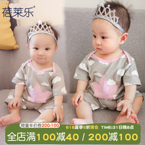 Female Baby Conjoined Clothes Autumn Summer Clothing Baby Boy Newborn 0 Outer Suit 3 Tennis Red 6 Months 1 Year Old For Outfits