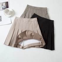 Gross Shorts Skirt Woman Half Body Dress 2022 Autumn Winter New Korean Version College Wind High Waist Display Slim A White Pleat Skirt Winter Dress