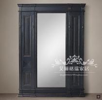 Retro Modern American Countryside Bedroom With Dressing Mirror Place Mirror style Do old full-body mirror decoration mirror hanging clothes mirror