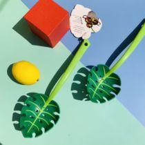Creative green leaf colander turtle leaf spoon leaf shape scoop scoop dumpling long handle shake sound Boiled noodle fence spoon