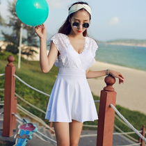 One-piece three-piece swimsuit female small chest gathered to cover the belly thin and conservative sexy bikini Korean hot spring ins wind