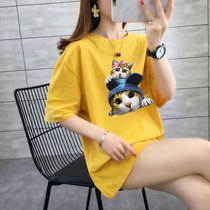 Harajuku Harajuku style cotton top short sleeve design sense T-shirt dress womens summer niche half-sleeve shirt ins tide
