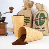 Coffee smell Cup solid wood primary color coffee powder Cup Coffee coffee bean machine powder Cup coffee cup