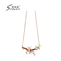 sumni samini fresh fashion brief 18K bag gold enamel drop glaze with bud to put flowers item neck chain woman