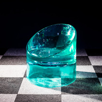 Simple round stool Transparent resin sculpture decoration Shopping mall aisle lounge chair Home living room negotiation seat stool