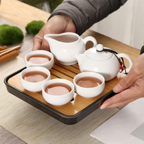 Portable travel new set Kung Fu tea set Full set teapot teacup travel ceramic Pengchen tea tray custom logo