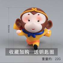 Creative cartoon cute eight rings Monkey King Kong car keychain new men and women bag Bell Bell journey to the West pendant