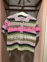 3C2E313-935 spot day hair 7fold 2020 Summer 1-2 counter stripe short sleeve sweater