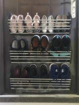 Balcony metal small size ultra-thin security door multifunctional simple shoe cabinet multilayer dust-proof shoe rack stainless steel now