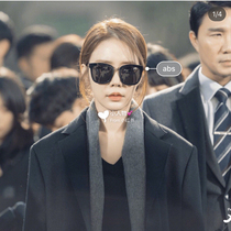 Liu Renna Yang Yang star with the same style personality glasses net celebrity street shot sunglasses womens frame tide round face polarized sunglasses