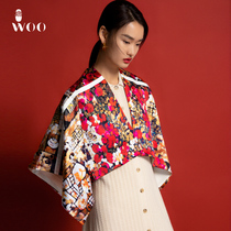 WOO Wus new work E-Fuzhi silk scarf womens spring and autumn thin section fashion scarf womens autumn and winter shawl