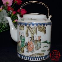 Jingdezhen blue and white porcelain pot collection retro porcelain ceramic enamel color waiting for women picture portable pot hot ornaments