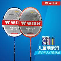 Authentic Wish Badminton Racquet Full Carbon Youth Carbon Fiber Single Shot Entertainment Casual Unisex