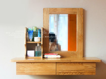 Bedroom makeup bench mirror Chinese solid wood dresser wall-mounted wall style waterloo modern European style minimalist makeup table table