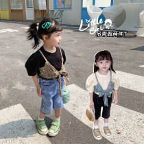 Fall in love with pretty girl childrens clothes girl T-shirt 2021 new summer baby children Foreign style short sleeve Korean version of thin coat