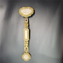 Qing Dynasty gold ornaments gold inlaid jade Ruyi inlaid Hetian Jade Ruby turquoise Qing Dynasty antique old objects