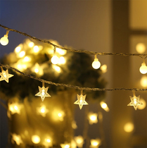 Chengdu lanterns outdoor spring festival decoration led stars small string lights flash hanging snowflakes room romantic New Year