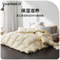 LoveFeel Siberian Jacquard 95 White Goose Down Duvet Comforter Winter Thick Warm Quilt