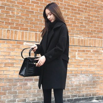 Cashmere big coat woman little sub 2022 spring autumn new medium length loose and thin big code thickened temperament fur coat
