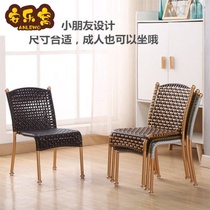Childrens small vine chair back chair living room balcony home casual hand woven rattan chair low stool dining chair special offer