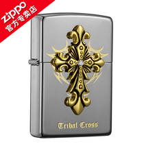 Original genuine treasure official Black Ice tribe Holy Angel Cross sticker ZIPPO lighter ZPO custom male