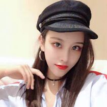 Japan Rosex Tangk autumn and winter woolen flat top Navy cap female Cap fashion lace wool octagonal hat