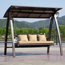 Swing Outdoor Rocking Chair courtyard garden villa home balcony aluminum alloy solar double hanging chair rainproof